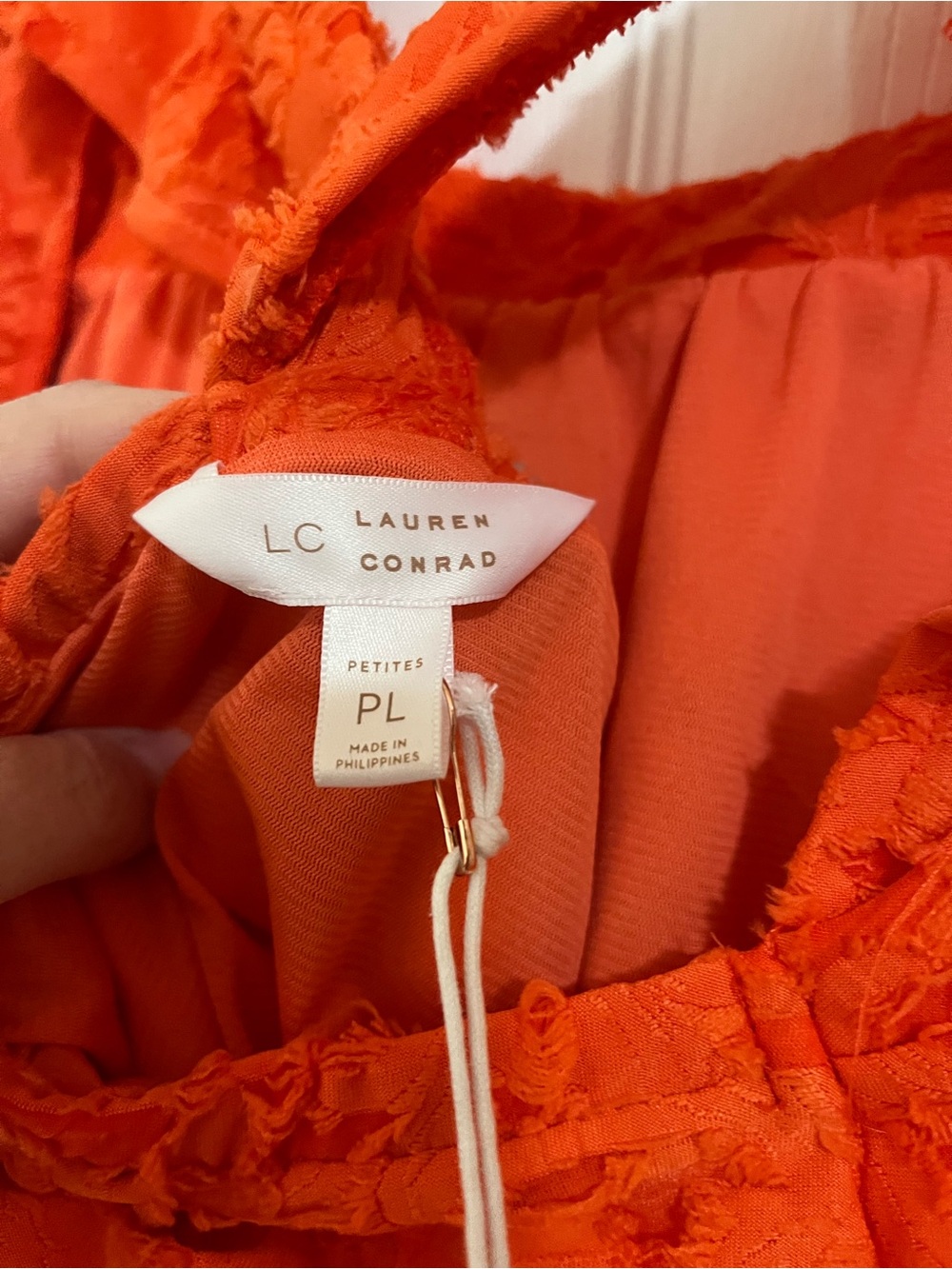 NWT Lauren Conrad Orange floral print blouse - Picture 6 of 6